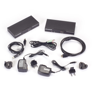 Black Box KVXLCHF-100-SFP-BUN1 KVM Extender Kit Bundle, 4K, HDMI, USB 2.0, Serial, Audio, Local Video